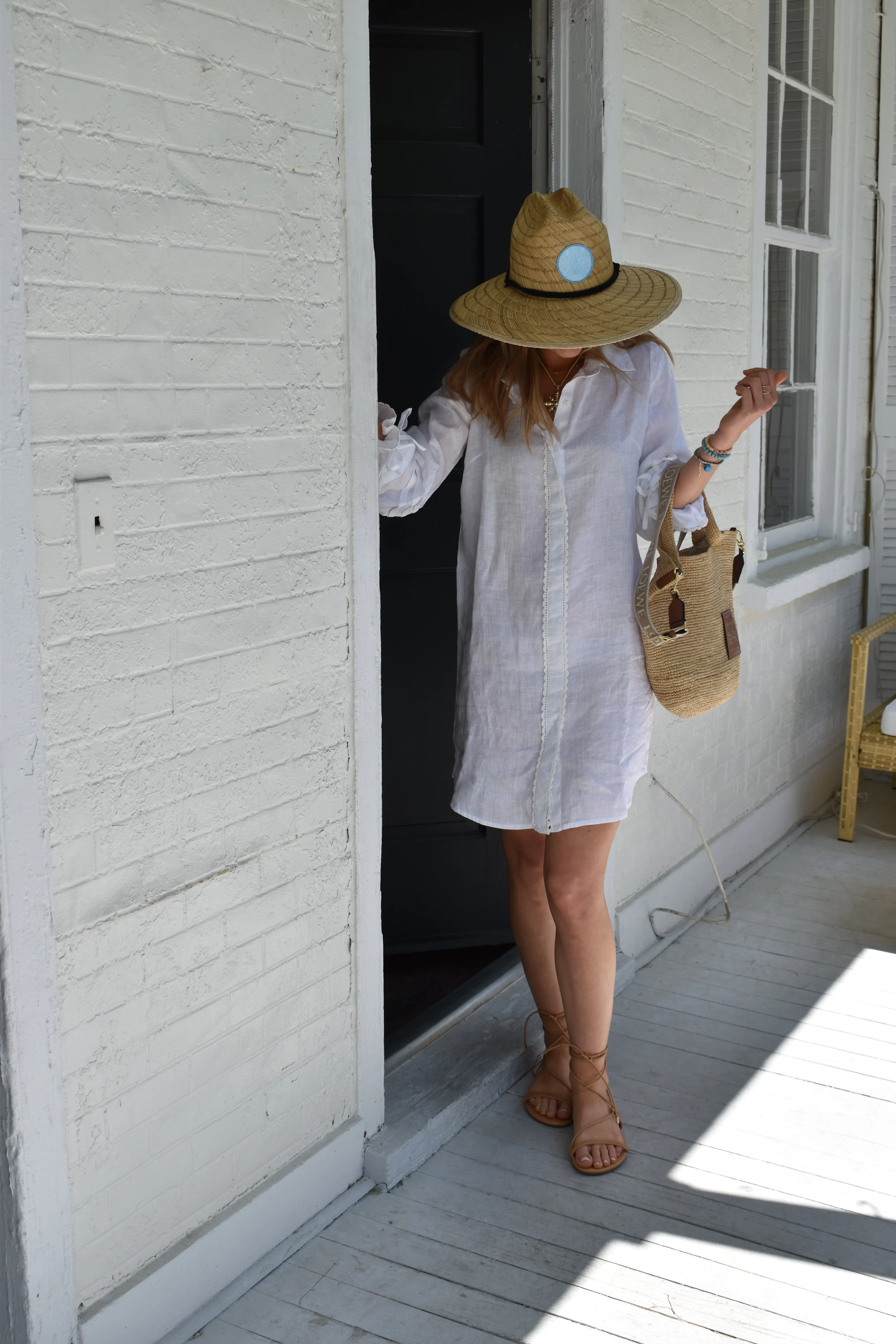 Bella Mini Dress White Linen