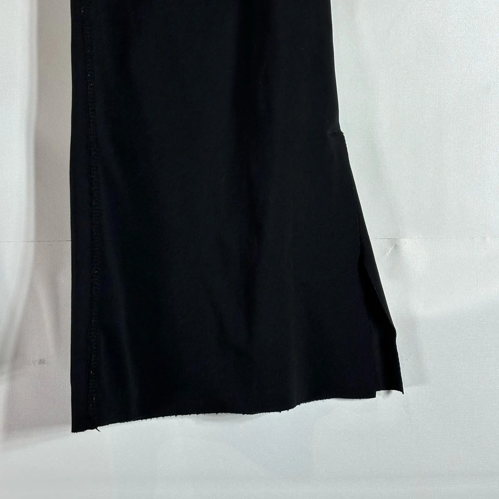 BETSEY JOHNSON Performance Women's Black Solid High-Rise Slit Wide-Leg Pant SZ S