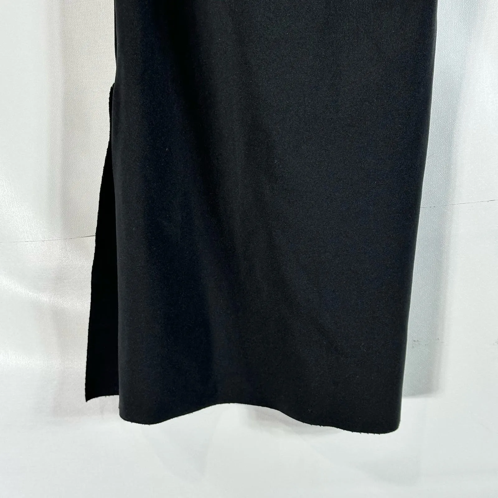 BETSEY JOHNSON Performance Women's Black Solid High-Rise Slit Wide-Leg Pant SZ S
