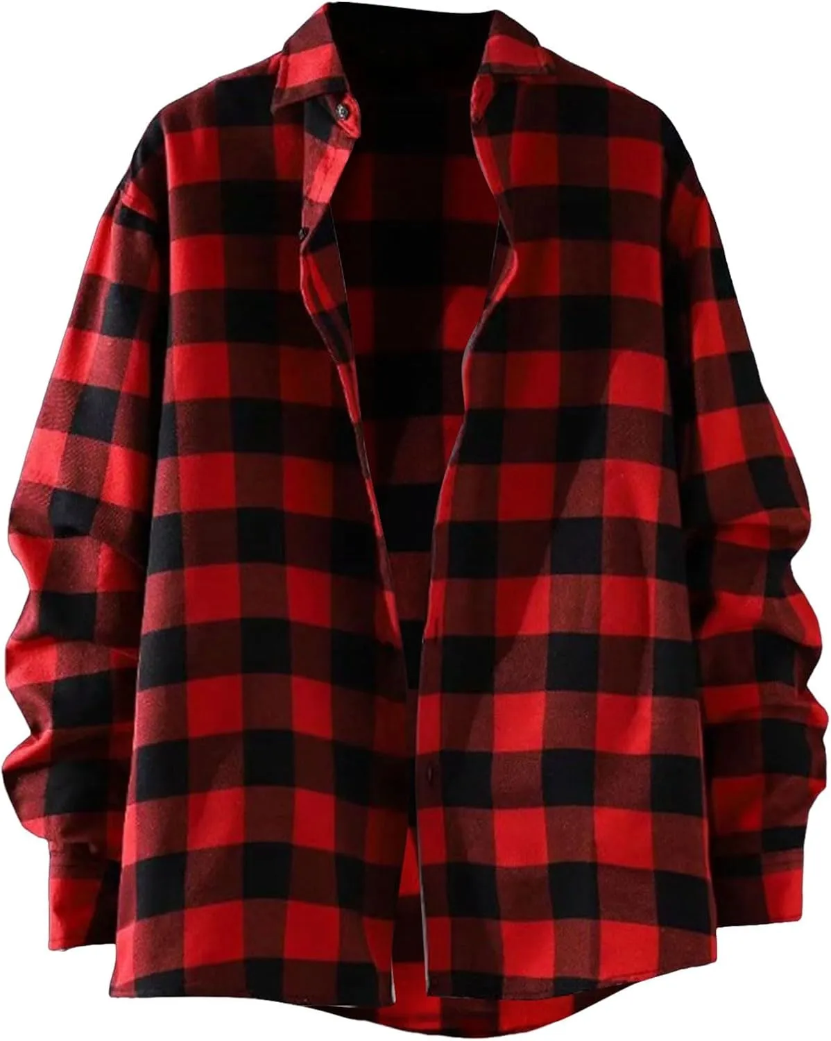 BIFUTON Flannel Shirt for Men Lightweight Button Down Long Sleeve Plaid Shirts Casual Stylish Camp Workout Jackets Cardigan