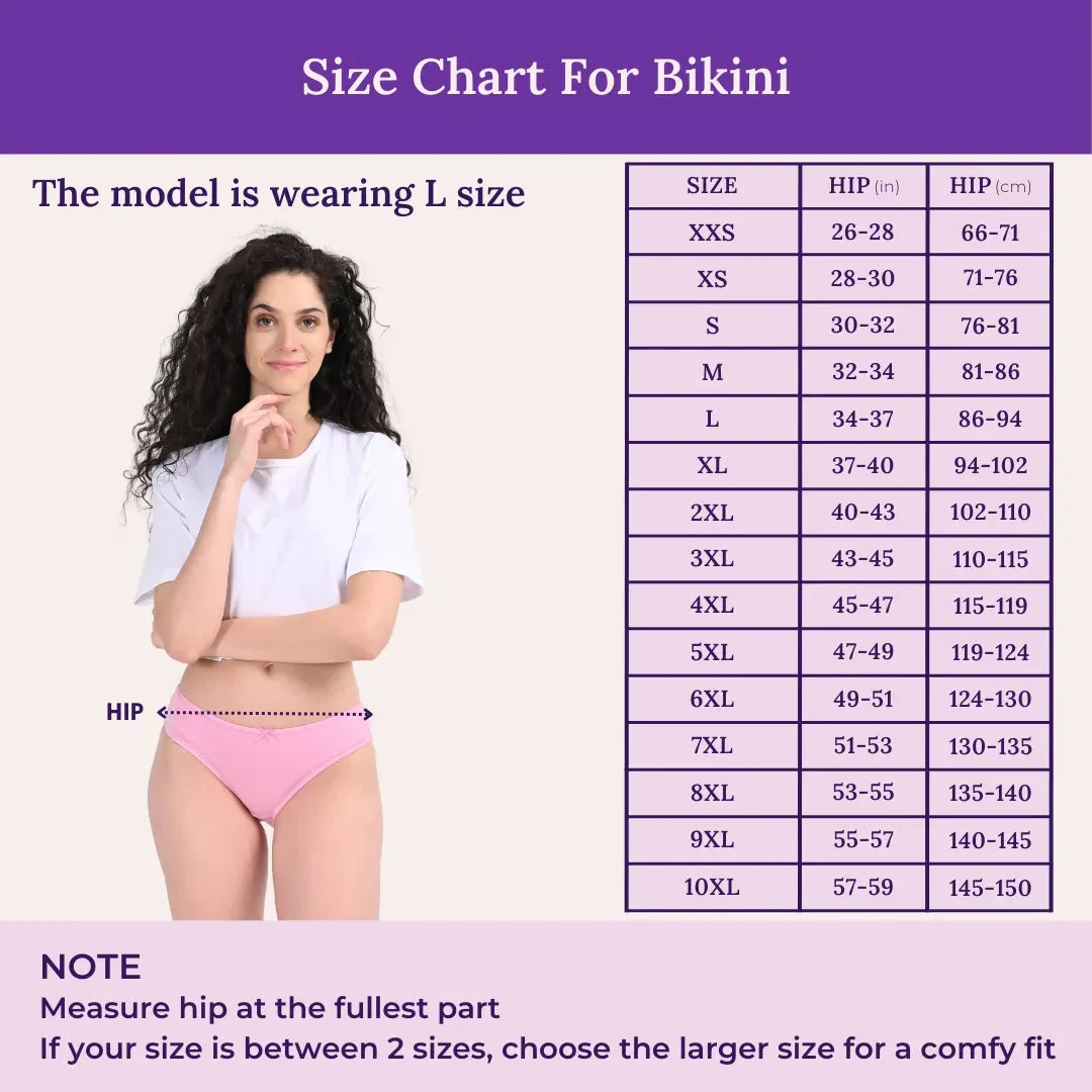 Bikinis | Low Waist Fit | Medium Butt Coverage | Ultra-Light Seams & Soft Elastic Trims | Prevents Visible Panty Lines | Pack Of 3