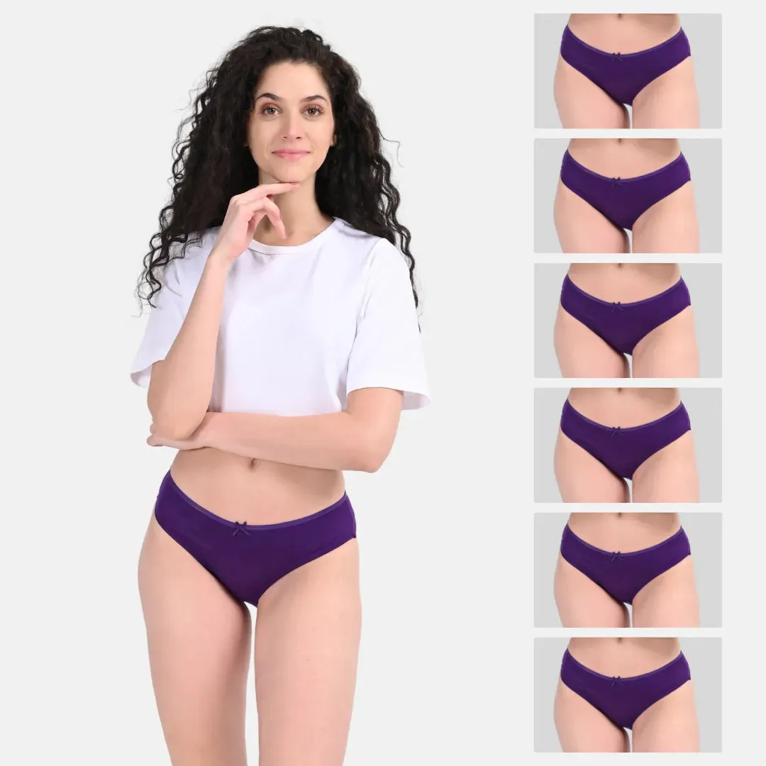 Bikinis | Low Waist | Moderate Coverage | Quick-Drying & Moisture-Absorbing | Prevents Visible Panty Lines | Pack Of 6