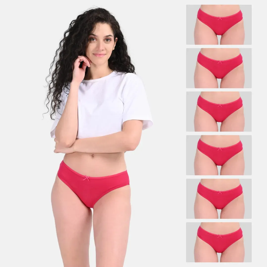 Bikinis | Low Waist | Moderate Coverage | Quick-Drying & Moisture-Absorbing | Prevents Visible Panty Lines | Pack Of 6