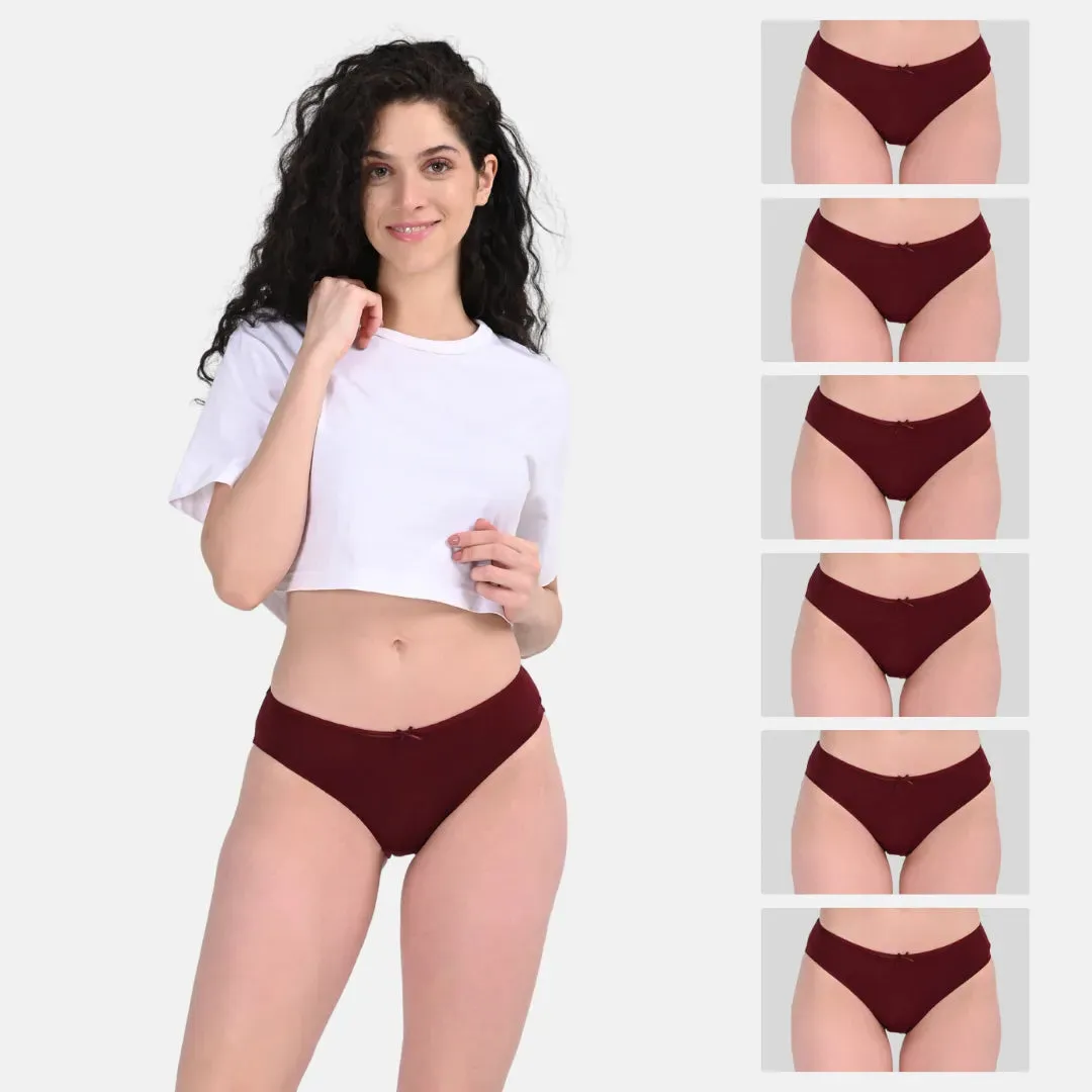 Bikinis | Low Waist | Moderate Coverage | Quick-Drying & Moisture-Absorbing | Prevents Visible Panty Lines | Pack Of 6