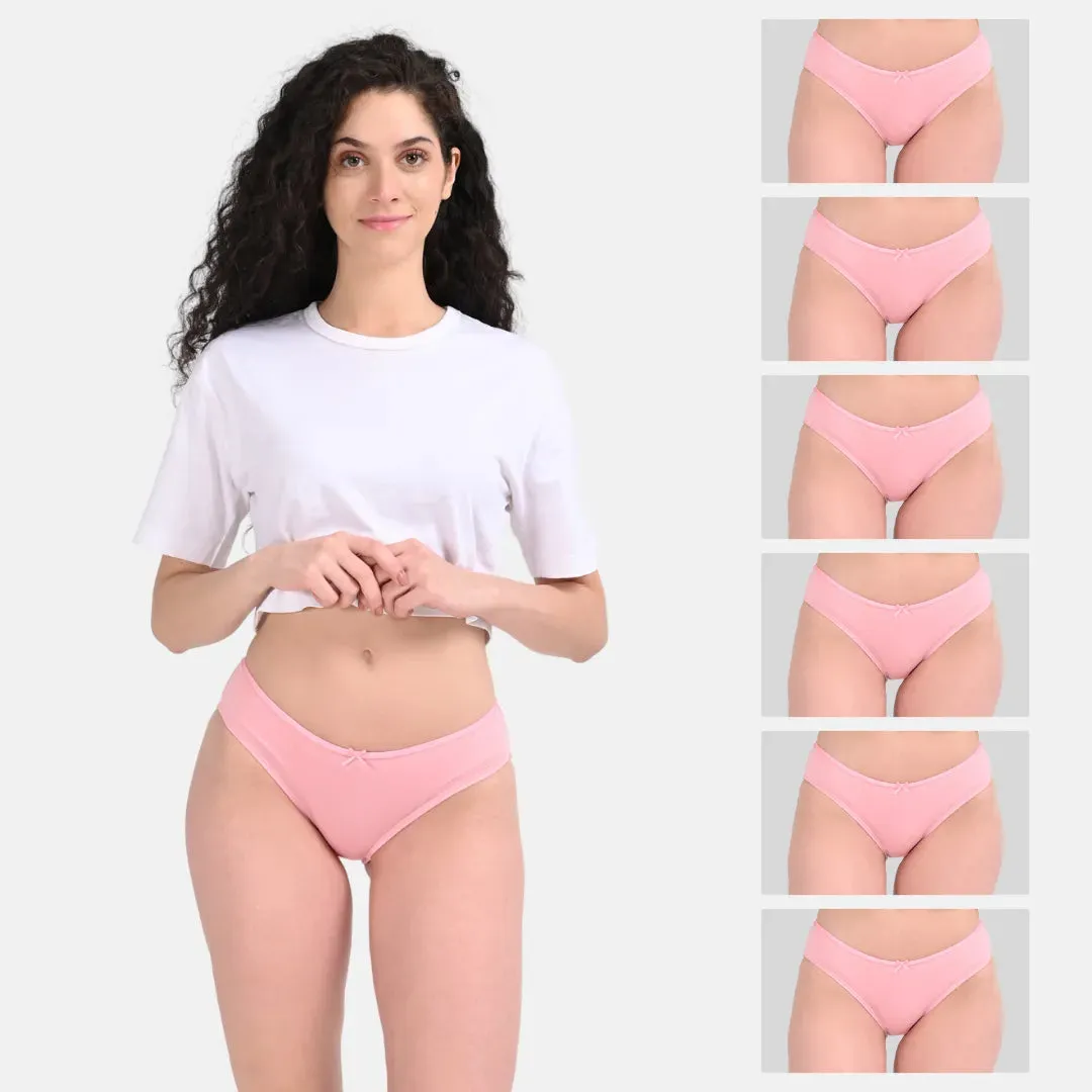 Bikinis | Low Waist | Moderate Coverage | Quick-Drying & Moisture-Absorbing | Prevents Visible Panty Lines | Pack Of 6