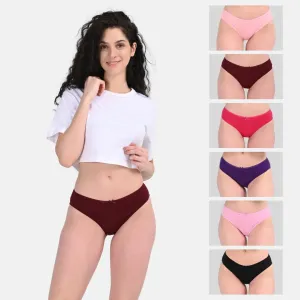 Bikinis | Low Waist | Moderate Coverage | Quick-Drying & Moisture-Absorbing | Prevents Visible Panty Lines | Pack Of 6