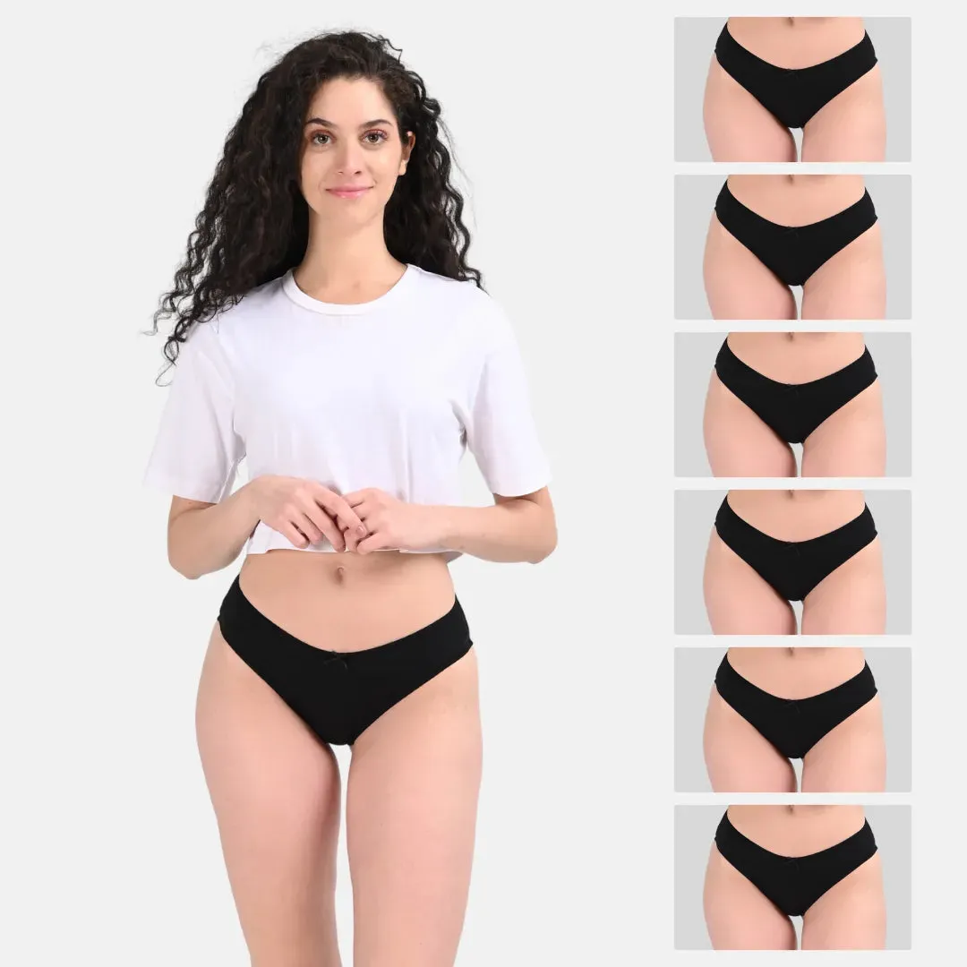Bikinis | Low Waist | Moderate Coverage | Quick-Drying & Moisture-Absorbing | Prevents Visible Panty Lines | Pack Of 6