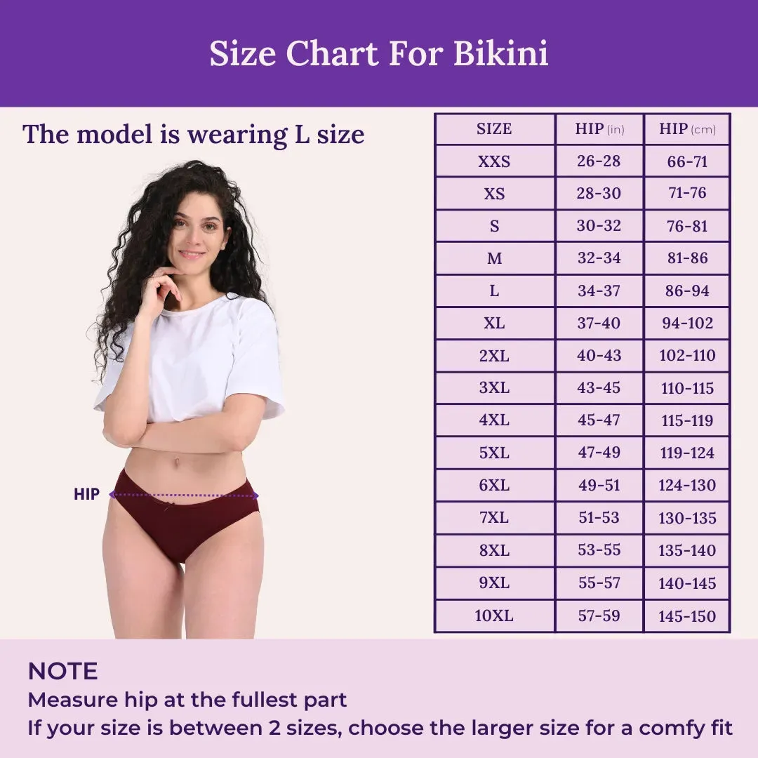 Bikinis | Low Waist | Moderate Coverage | Quick-Drying & Moisture-Absorbing | Prevents Visible Panty Lines | Pack Of 6