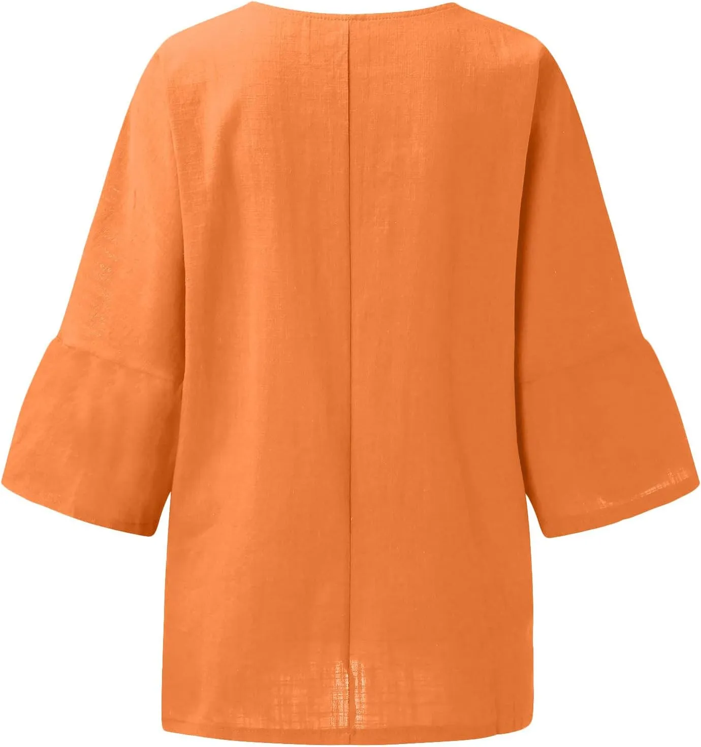 Binmer Plus Size Summer Linen Tops for Women 2024 Trendy Short Sleeve T-Shirts Loose Solid V Neck Tee Side Split Blouse S-5XL