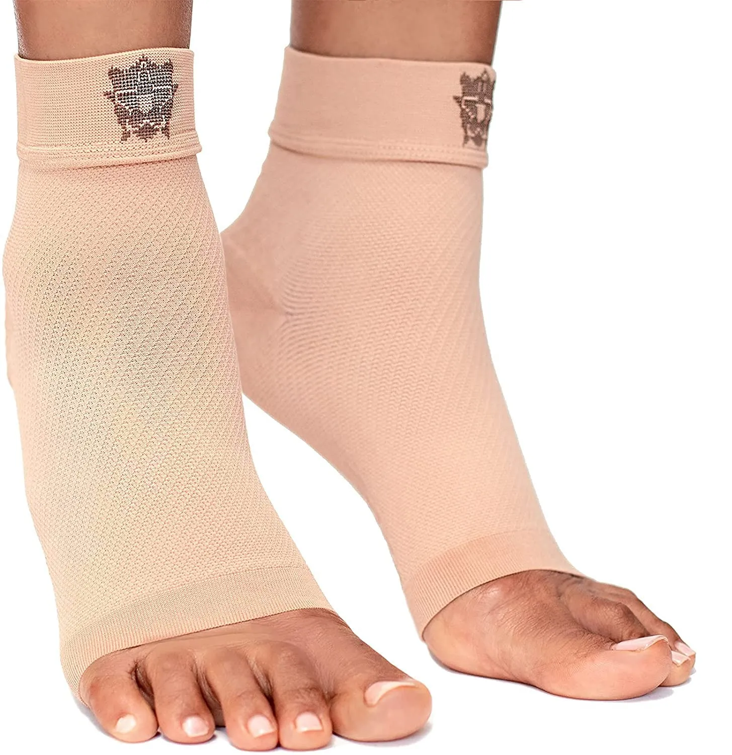 Bitly Plantar Fasciitis for Women & Men Socks Foot & Ankle Compression Sleeve, Nude, M Medium Beige 1
