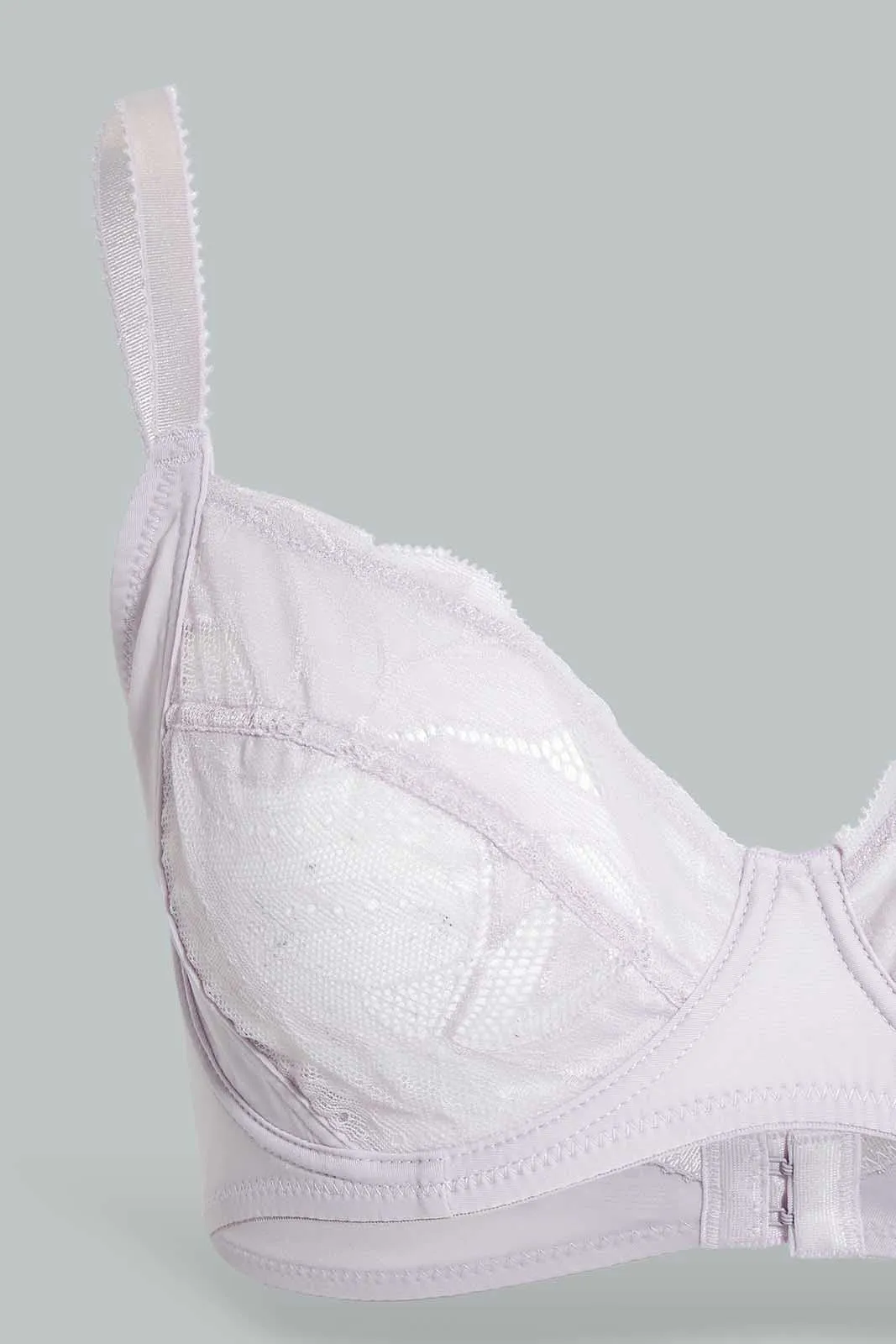 Black And White Lace Non-Padded Bra (Pack of 2)