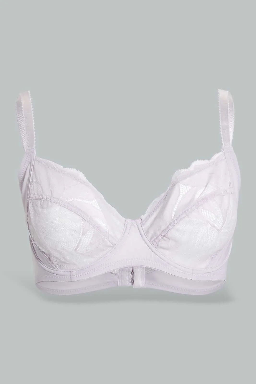 Black And White Lace Non-Padded Bra (Pack of 2)