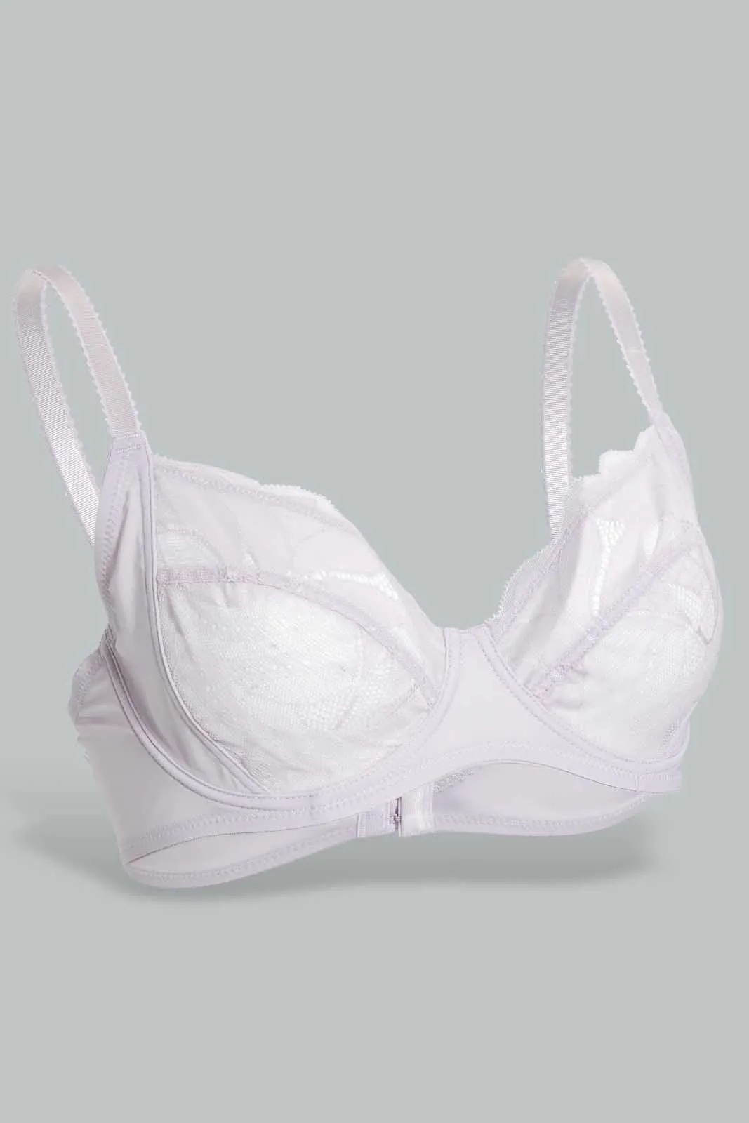 Black And White Lace Non-Padded Bra (Pack of 2)