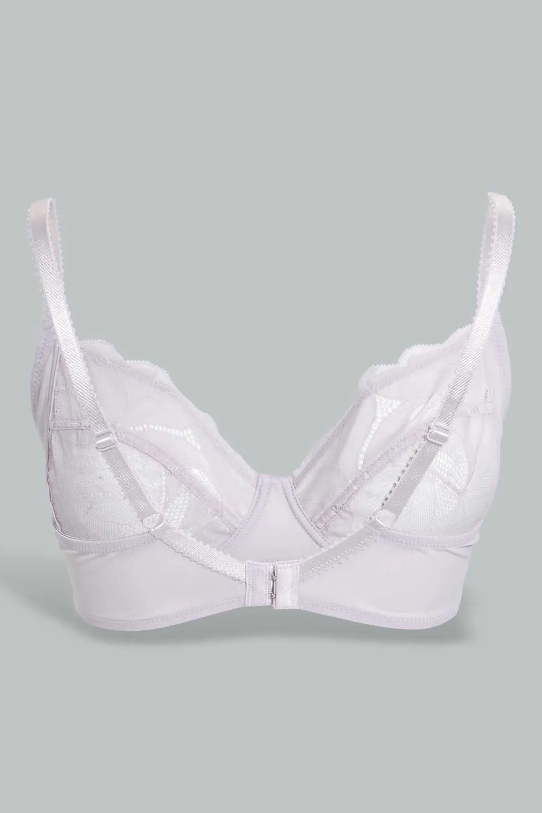 Black And White Lace Non-Padded Bra (Pack of 2)