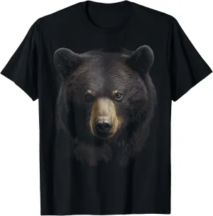 Black Bear Face Animal Graphic for Men Women Boys Girls T-Shirt
