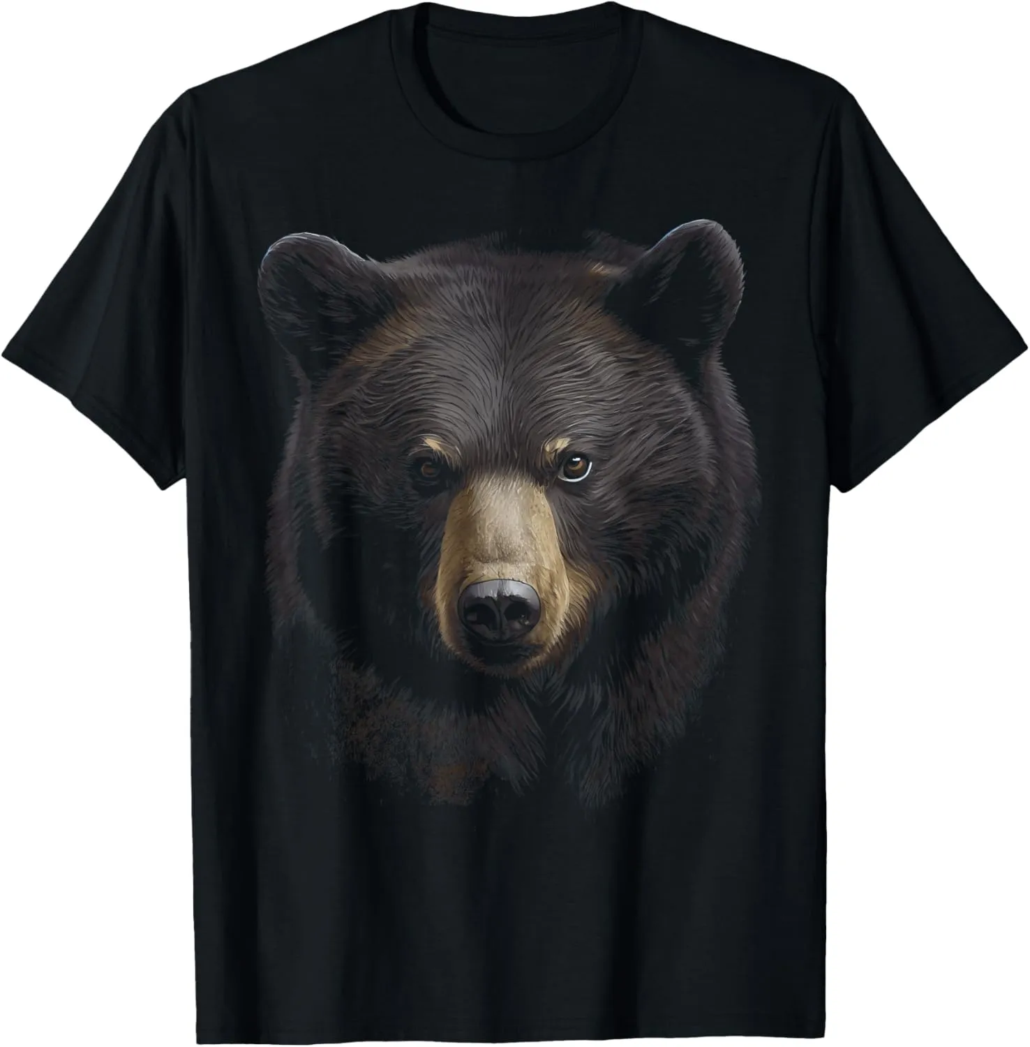 Black Bear Face Animal Graphic for Men Women Boys Girls T-Shirt