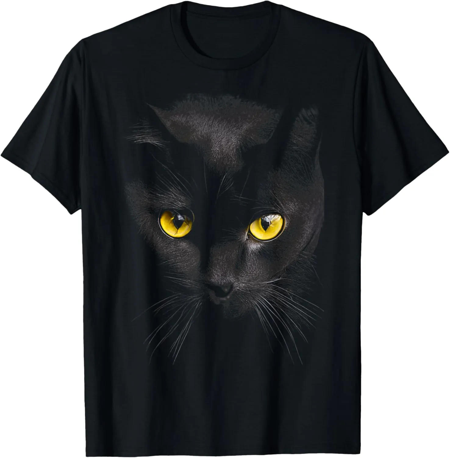 Black Cat Yellow Eyes Graphic Tees Men Women Boys Girls T-Shirt