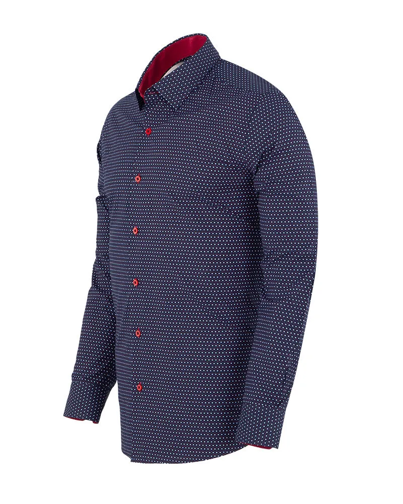 Black Dotted Mosaic Print Shirt
