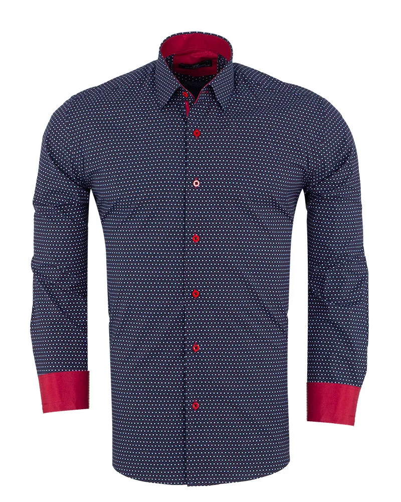 Black Dotted Mosaic Print Shirt