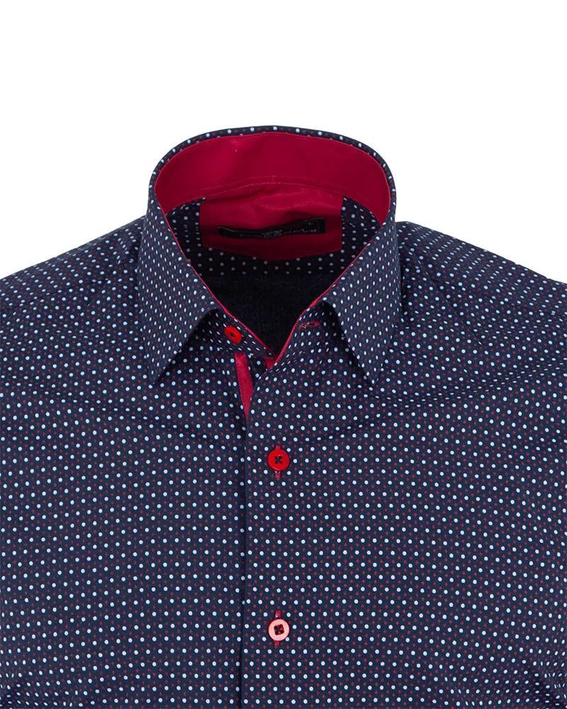 Black Dotted Mosaic Print Shirt