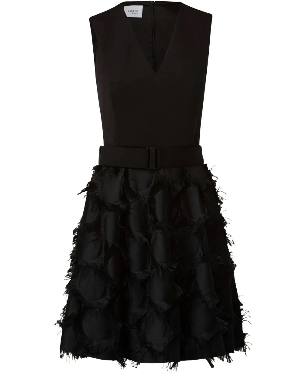 Black Fringed Dot Mini Dress