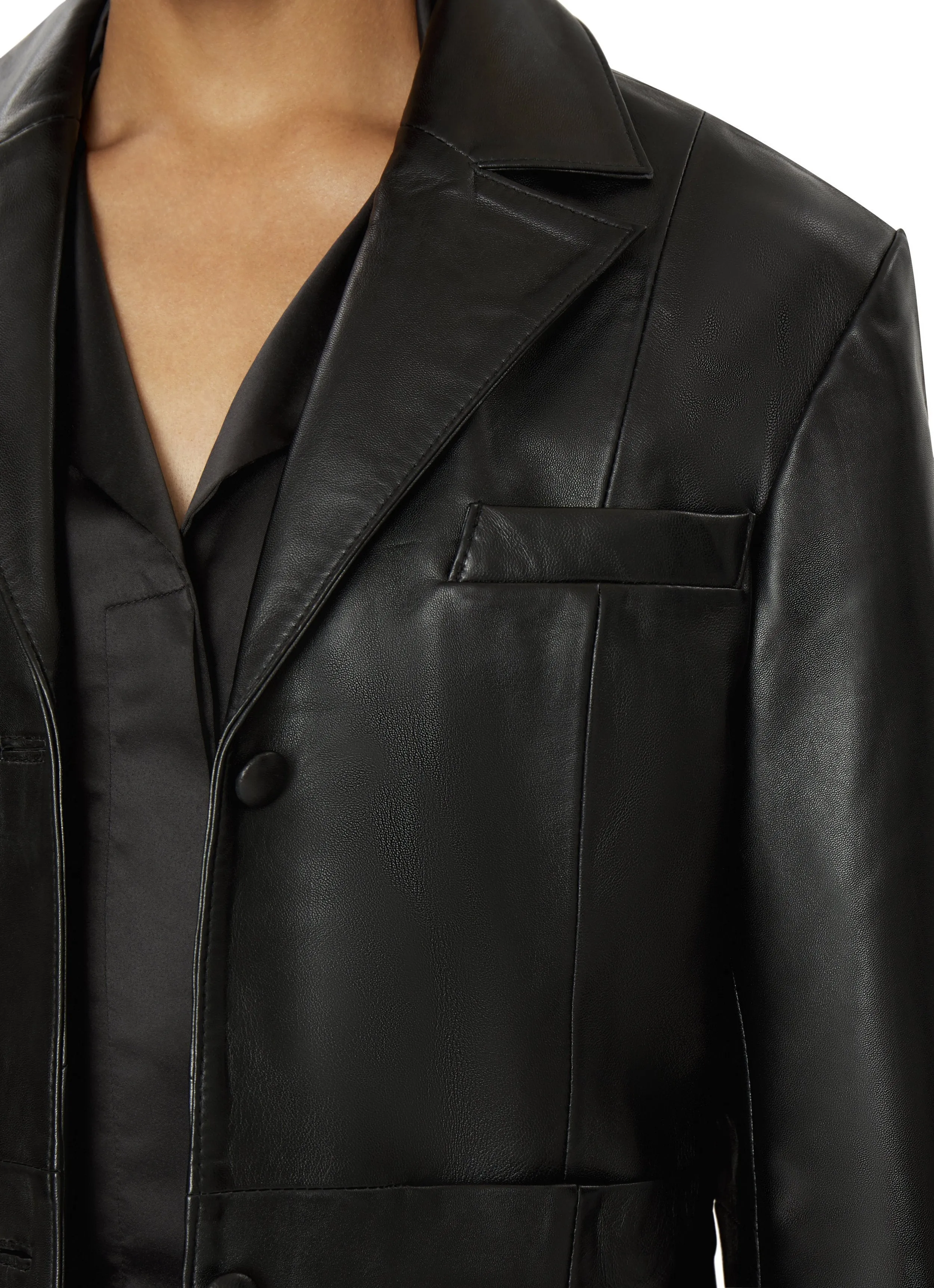 Black Leather Blazer Worn By Kendall Jenner | Kendall Jenner Black Leather Blazer