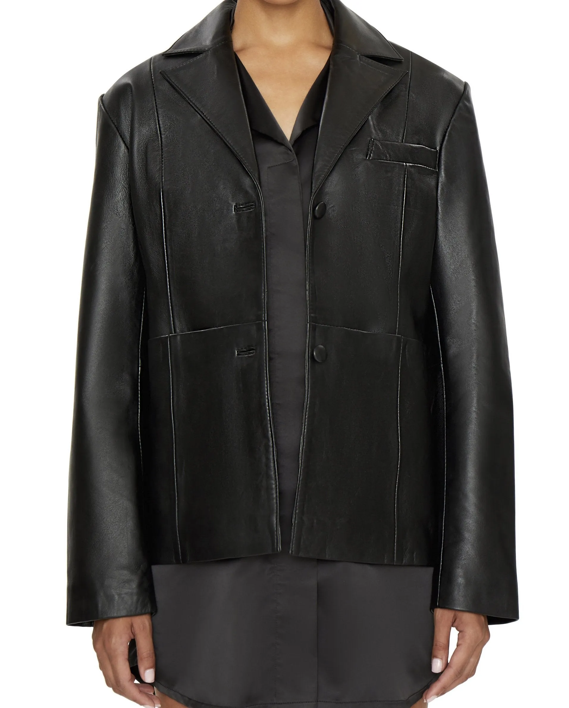 Black Leather Blazer Worn By Kendall Jenner | Kendall Jenner Black Leather Blazer
