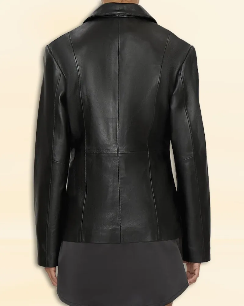 Black Leather Blazer Worn By Kendall Jenner | Kendall Jenner Black Leather Blazer