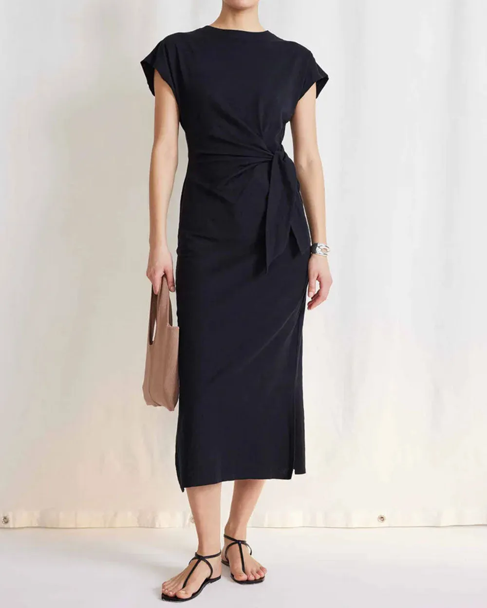Black Vanina Cinched Waist Dress