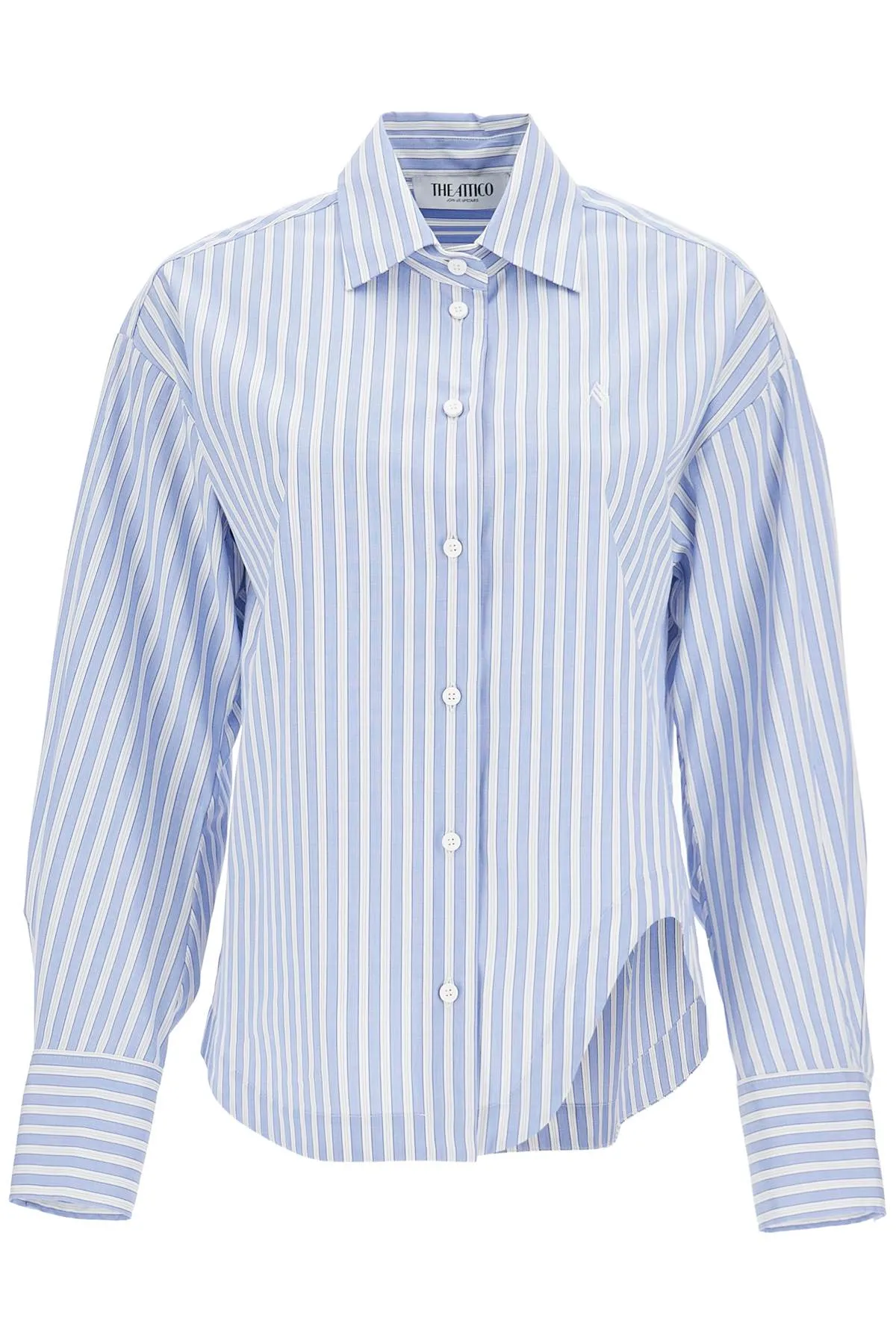 blue and white striped oversized cotton shirt 250WCH00014CCC051AA WHITE/NAVY BLUE