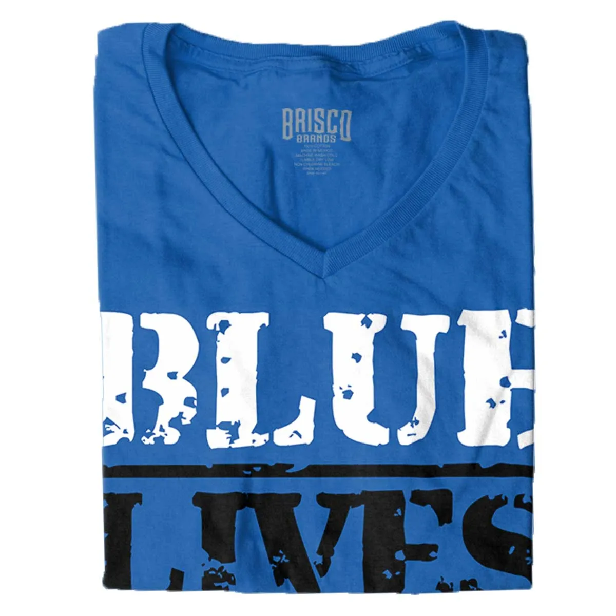 Blue Lives Matter Bold Junior Fit V-Neck T-Shirt