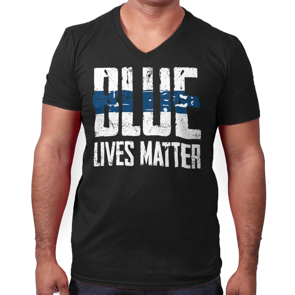 Blue Lives Matter Line V-Neck T-Shirt