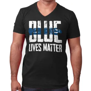 Blue Lives Matter Line V-Neck T-Shirt