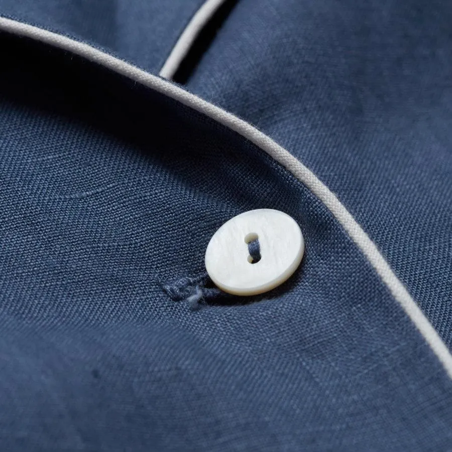 Blueberry Linen Pajama Shirt (Top Only)