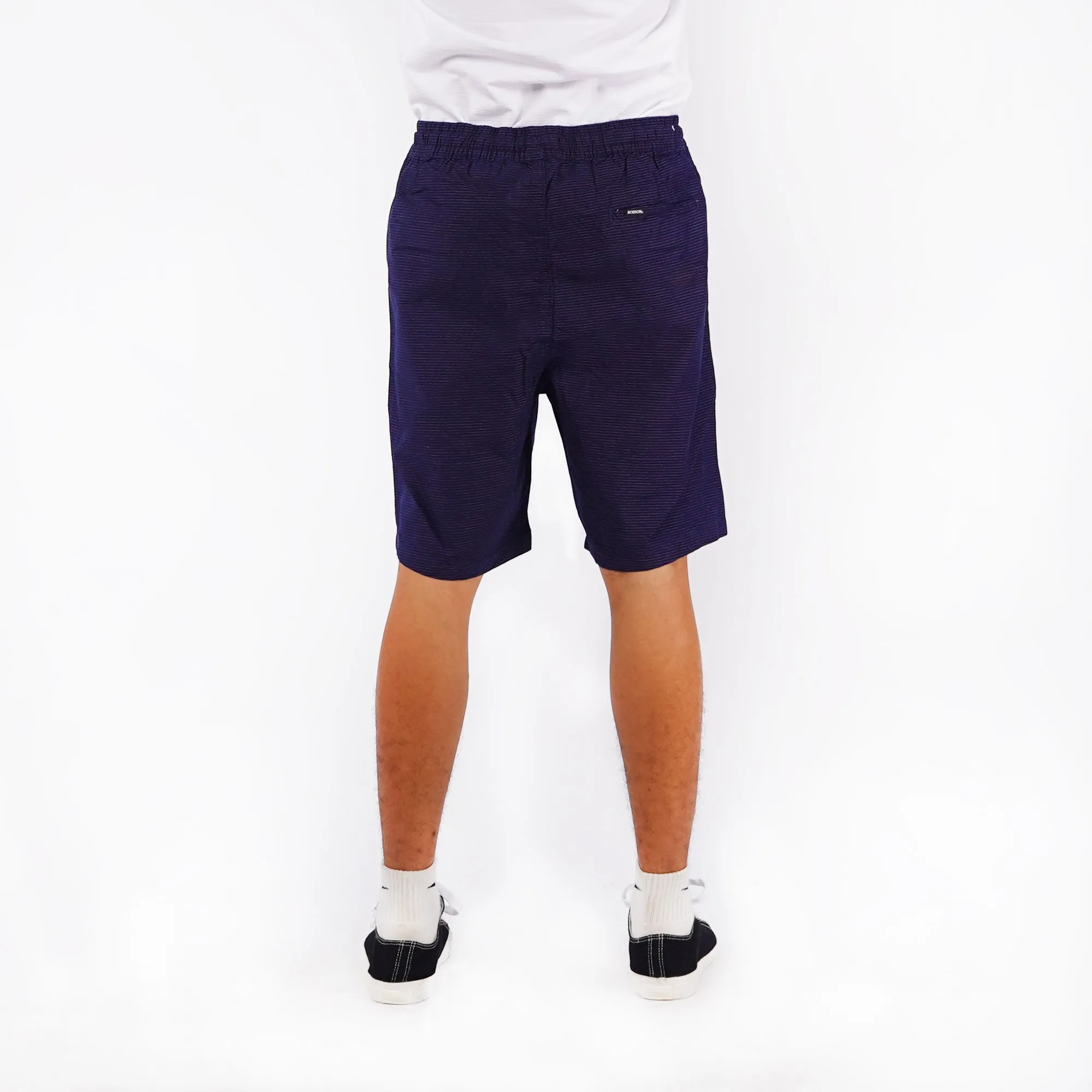 Bobson Japanese Men's Basic Non-Denim Jogger Short Mid Waist 155512 (Navy)