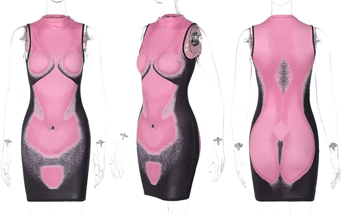 Body Art Sleeveless Mini Dress