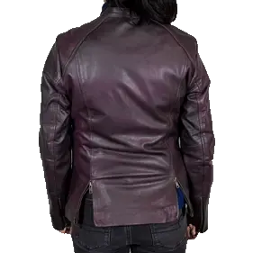 BOL Women's Purple Wash Moto Sheepskin Leather Jacket