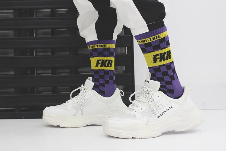BOOPDO DESIGN FKR PRINT AND CHECK BOARD DESIGN SOCKS