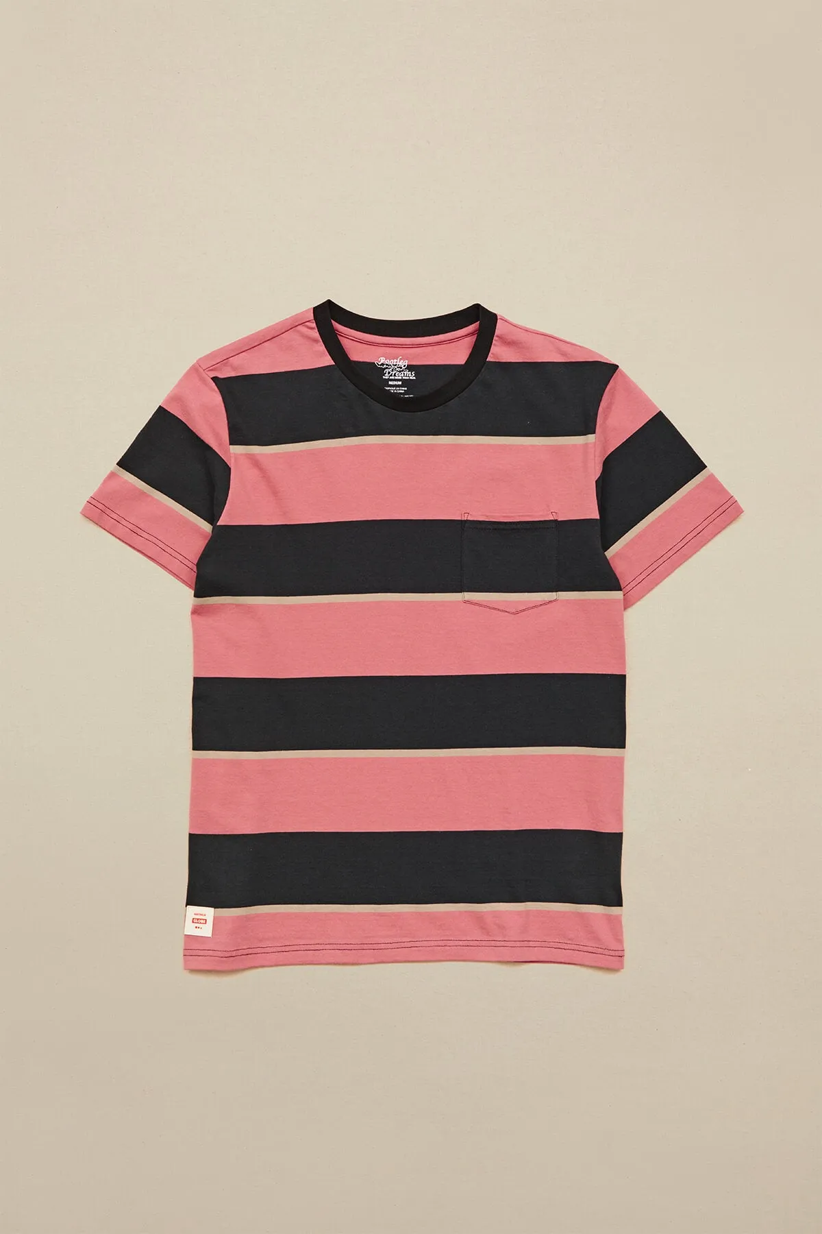 Bootleg Dreams Stripe Tee - Red Smoke