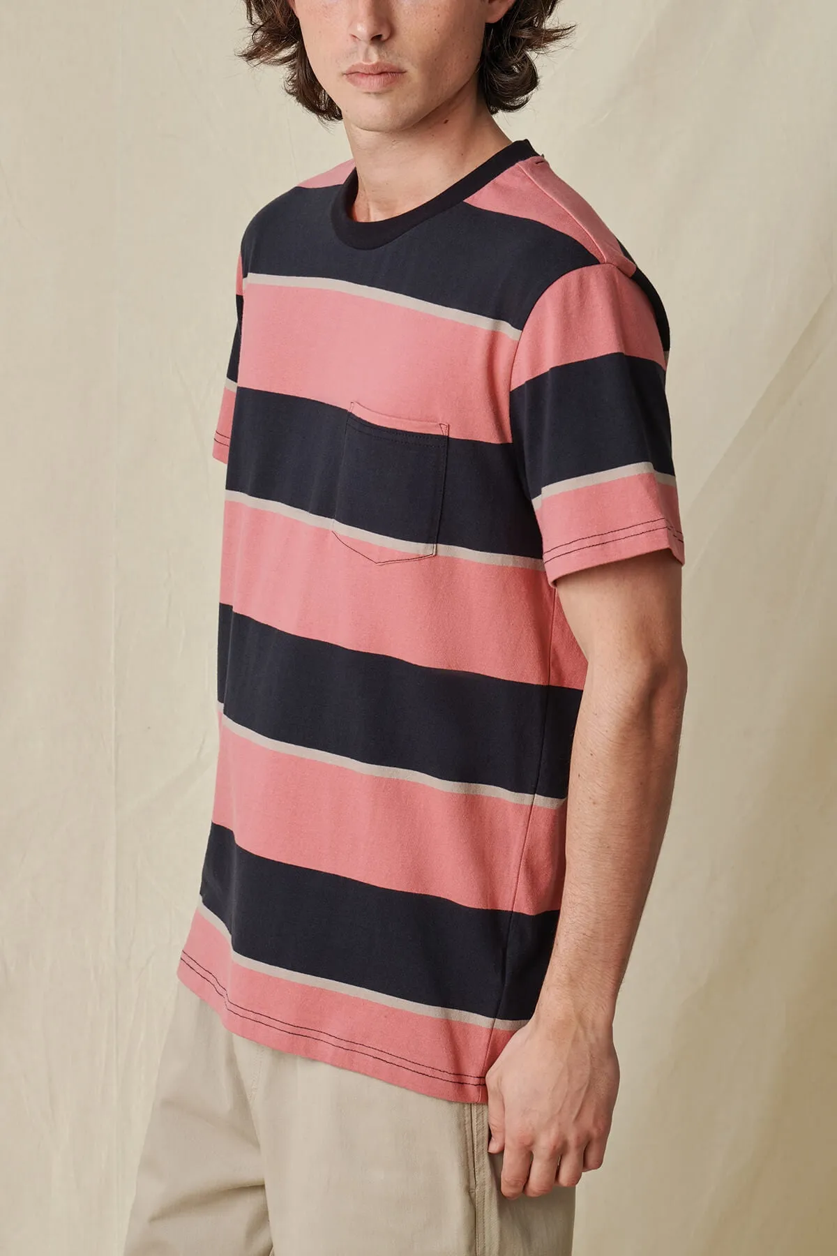 Bootleg Dreams Stripe Tee - Red Smoke