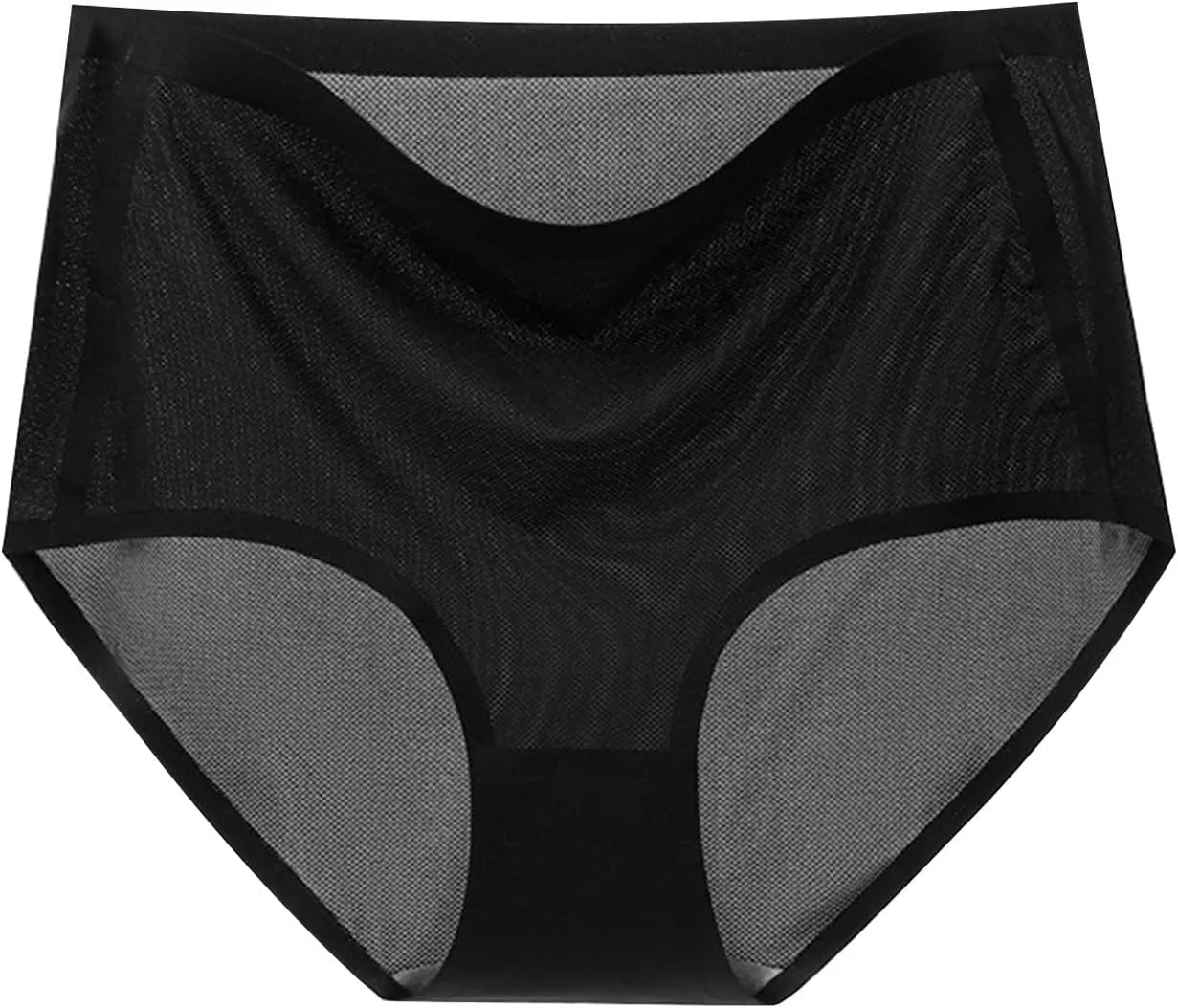 Bourund 5PCS Ultra Thin Non-Marking Ice Silk Underwear, Womens Seamless Ice Silk High Waist Breathable Soft Stretchy Panties