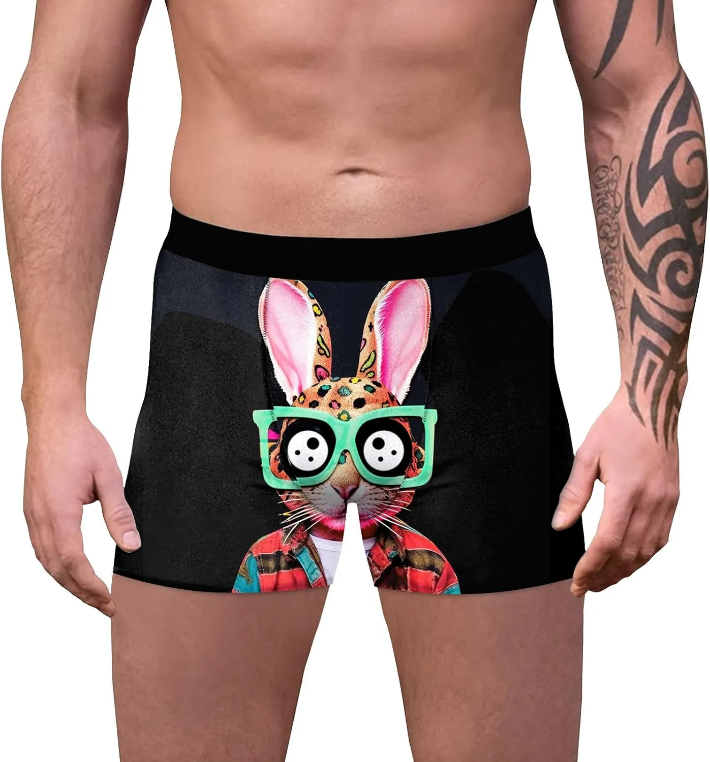 Boxer Briefs Mens Breathable High Waisted Cotton Sexy Underwear Comfort Stretch Pouch Boxer Briefs with Elastic Waistband