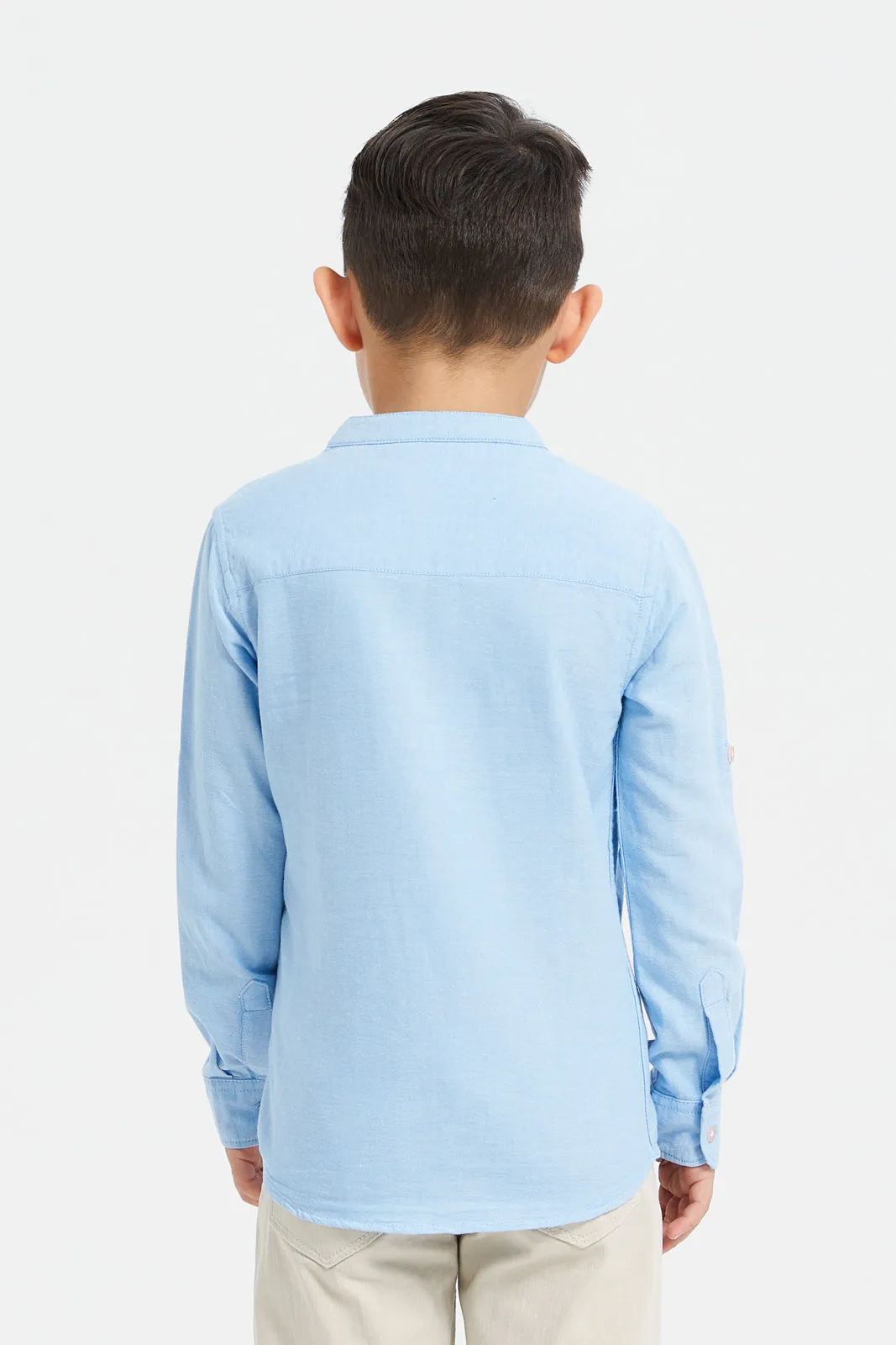 Boys Blue Mandarin Casual Shirt