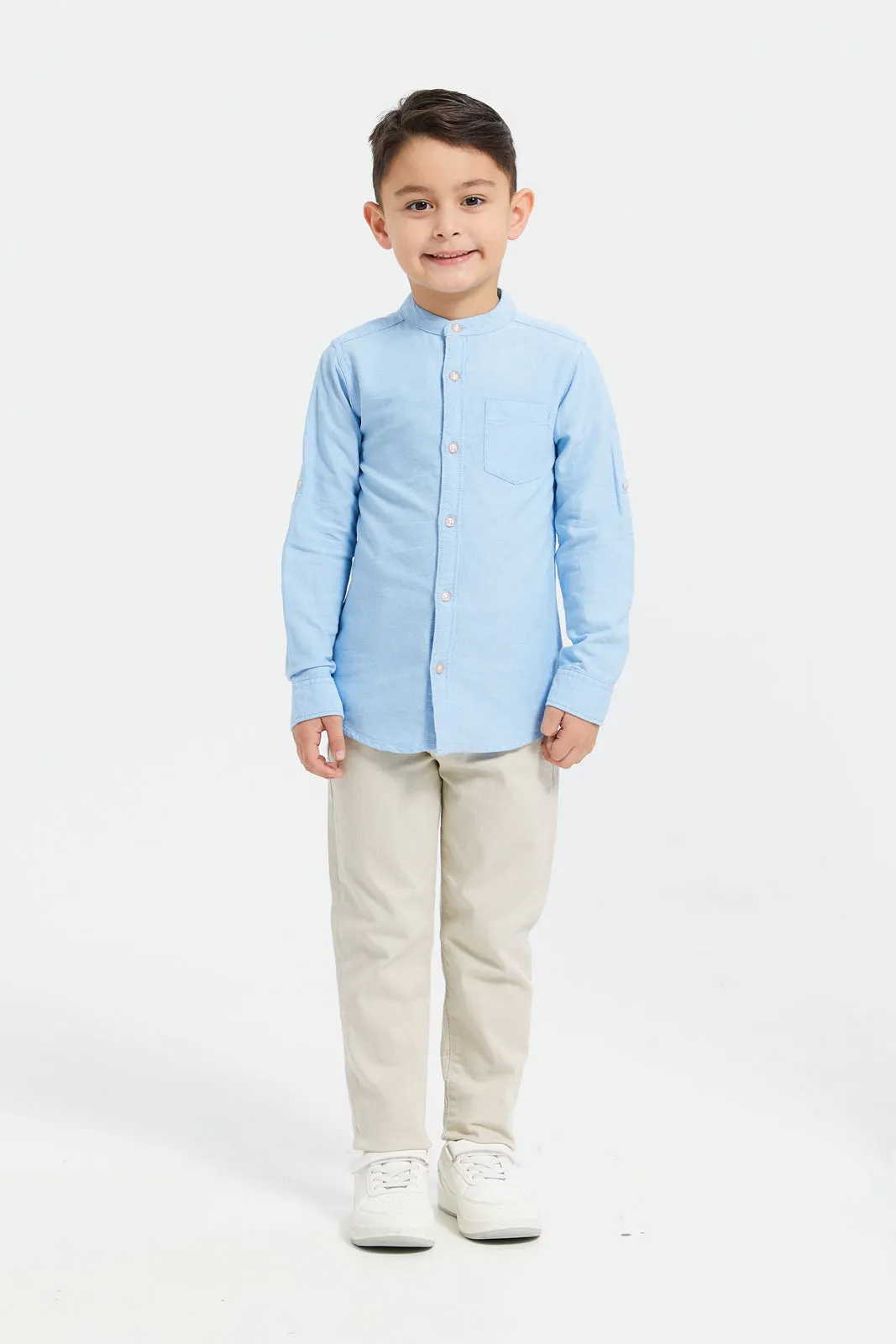 Boys Blue Mandarin Casual Shirt