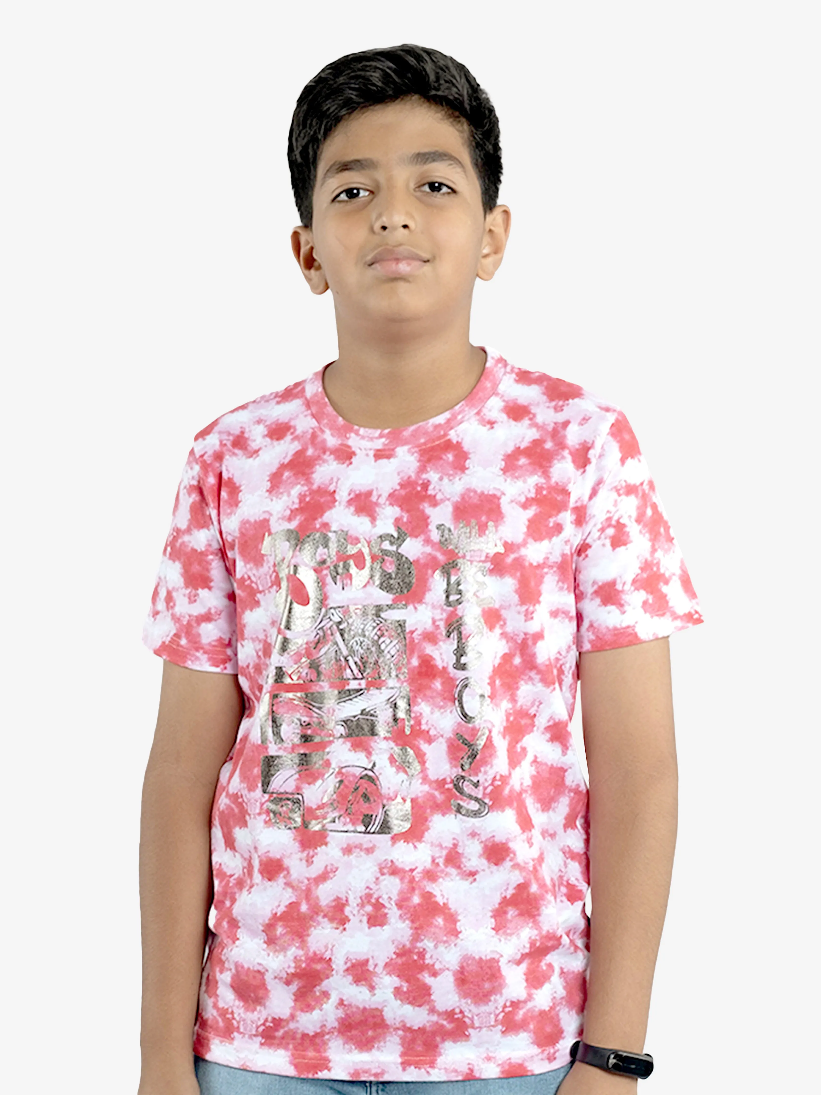 Boys Cotton Jersey Tie and Dye AOP Printed Tees Pack of 2