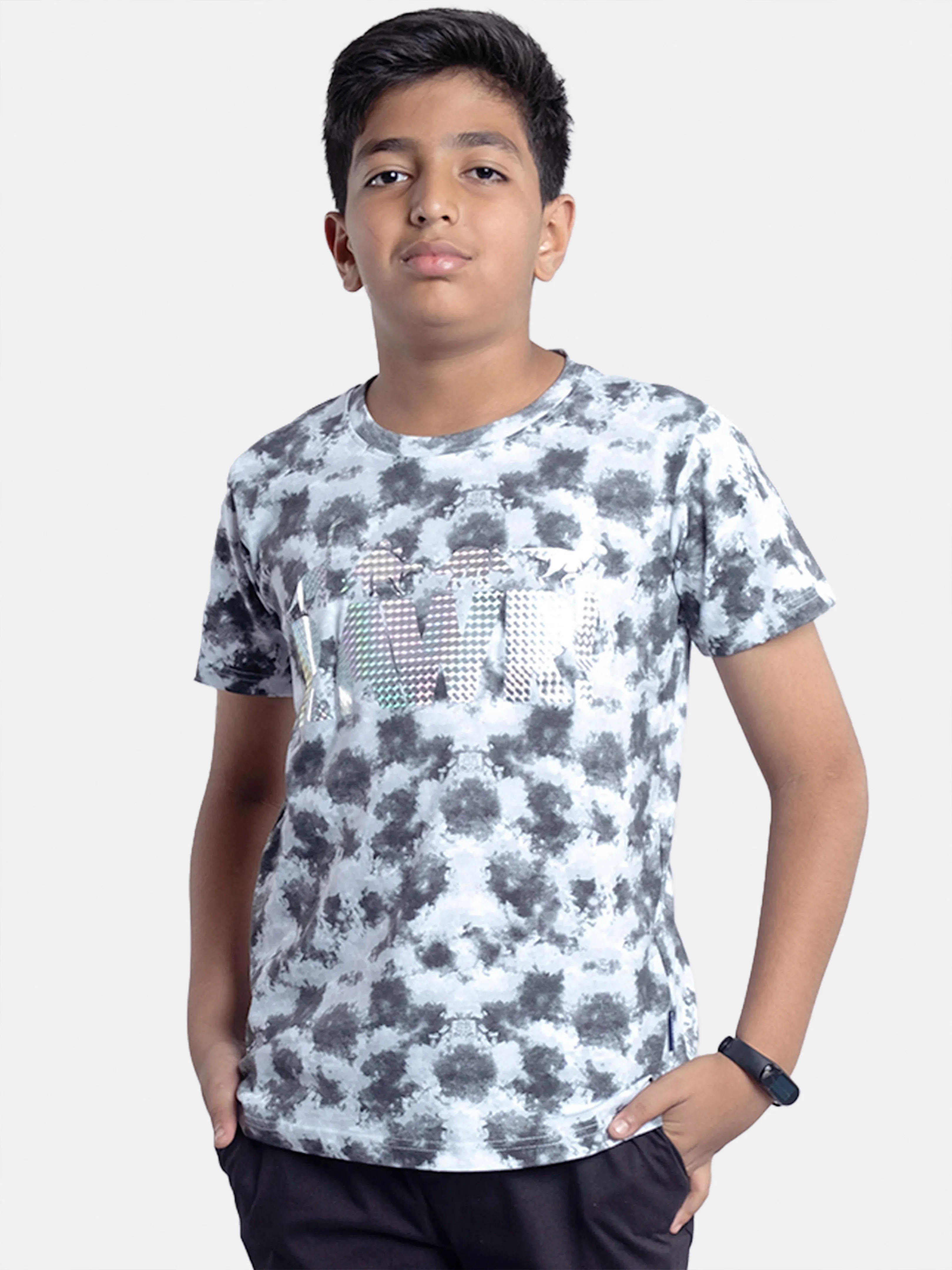 Boys Cotton Jersey Tie and Dye AOP Printed Tees Pack of 2