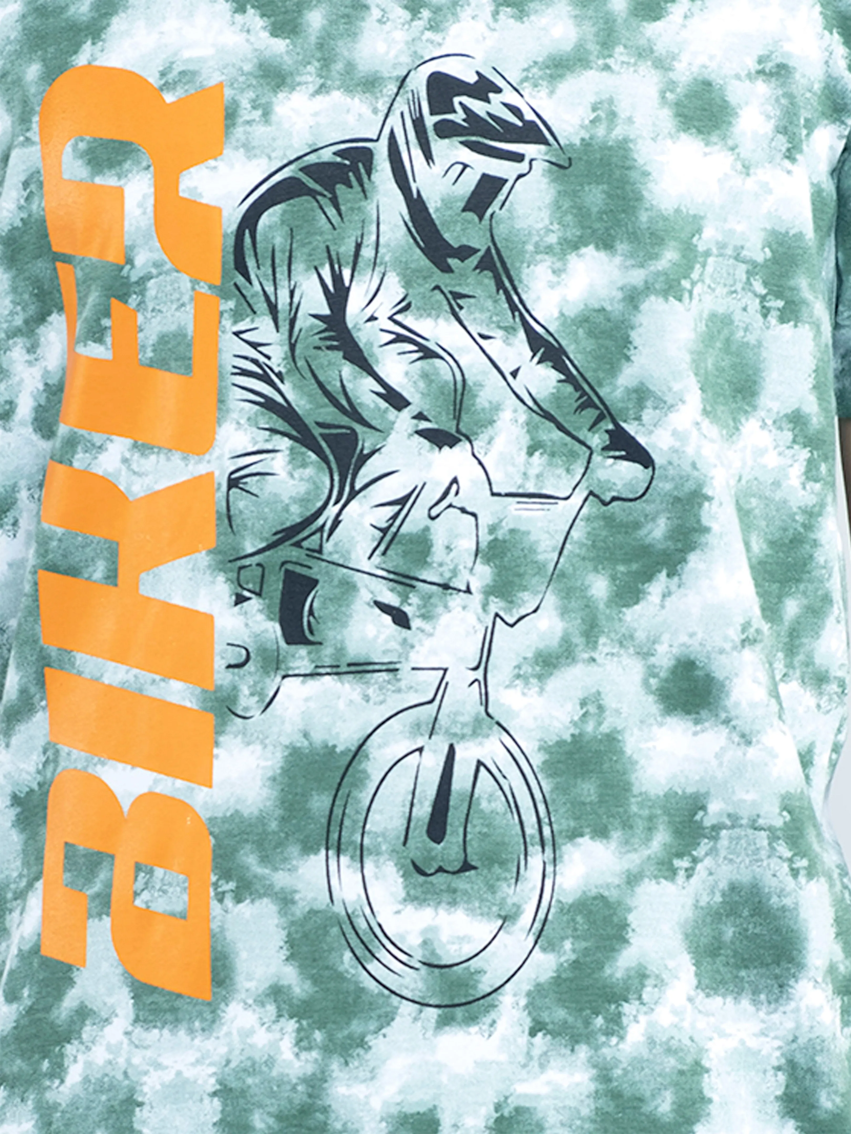 Boys Cotton Jersey Tie and Dye AOP Printed Tees Pack of 2