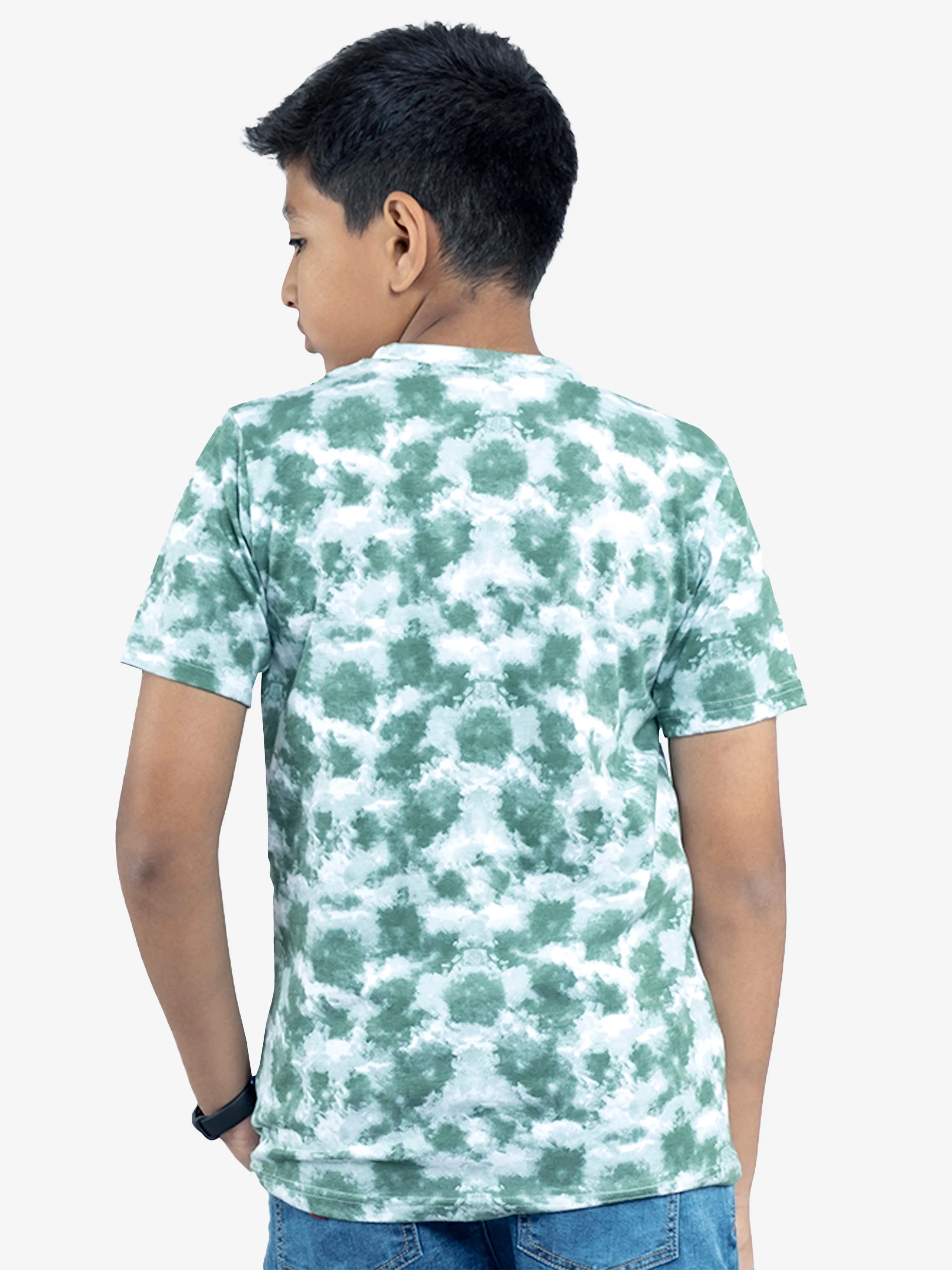 Boys Cotton Jersey Tie and Dye AOP Printed Tees Pack of 2