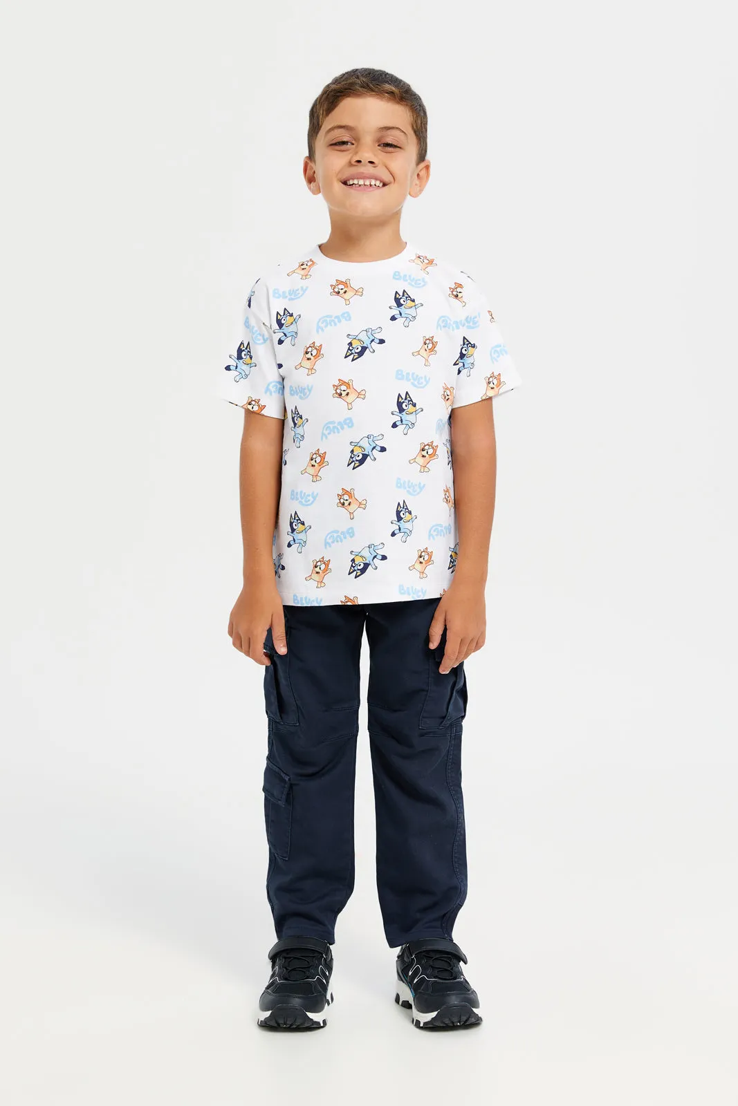Boys Ivory Short Sleeve Printed Bluey T-Shirt