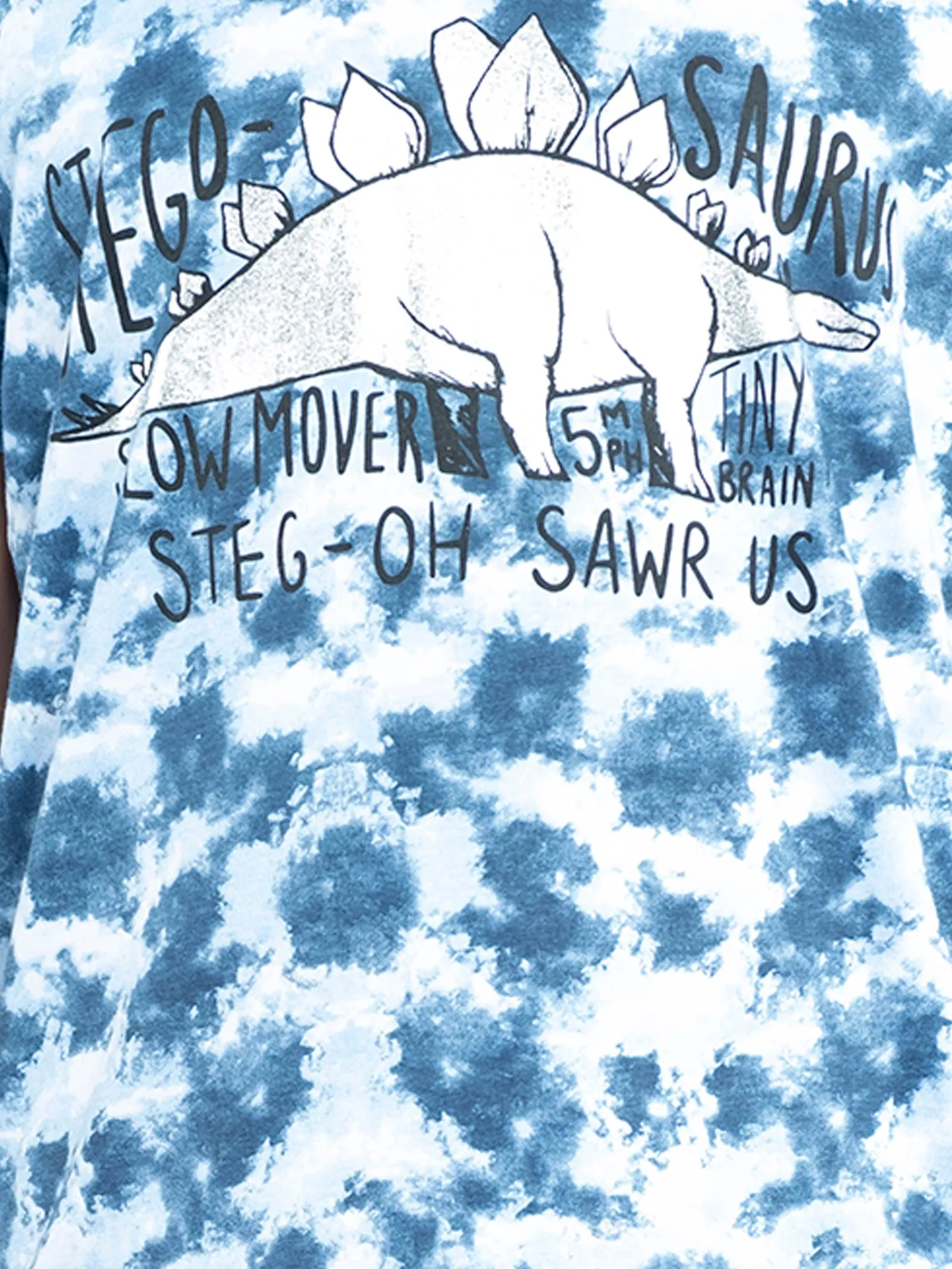 Boys Tie & Dye Printed Tee With Chest Print